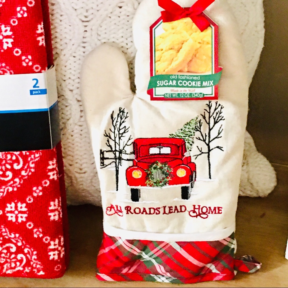 Christmas holiday oven mitt - drying matts - farmhouse kitchen home